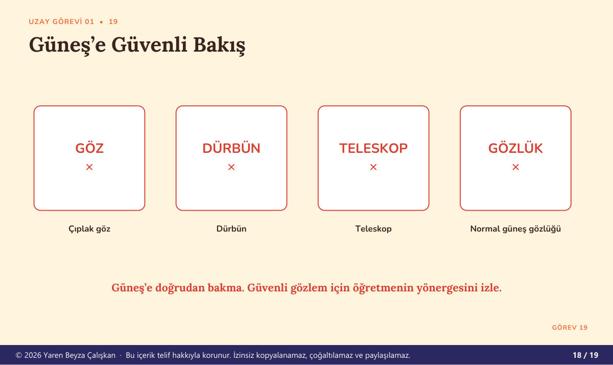 Güneş'e güvenli bakış